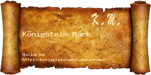 Königstein Márk névjegykártya