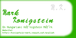 mark konigstein business card